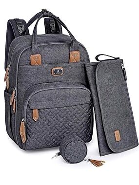 Dikaslon Dark Grey Diaper Bag Pacifier Case Folding Changing Bag NWOT